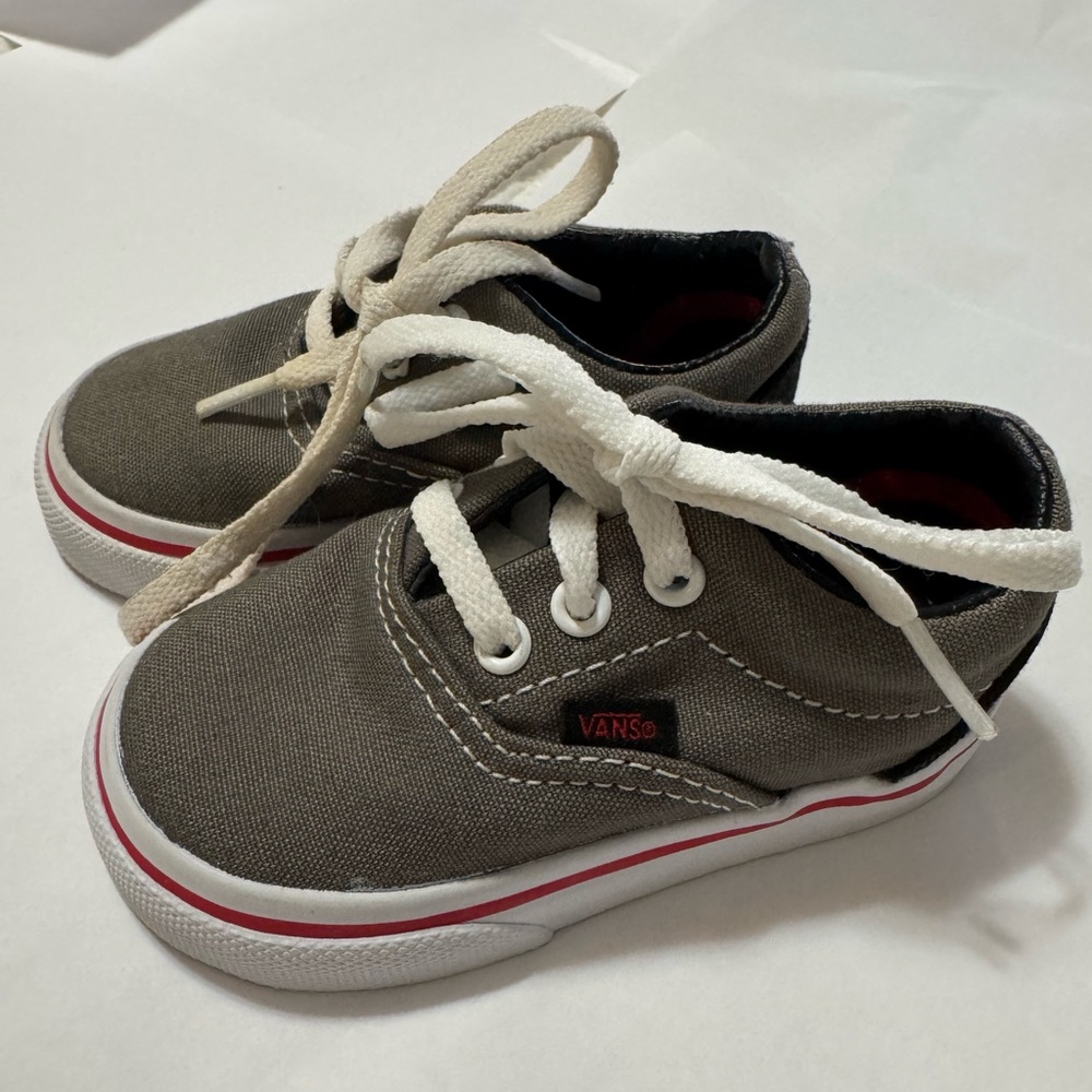 Vans Kids Gray Canvas Sneakers Toddler size 4.5 baby infant sneakers